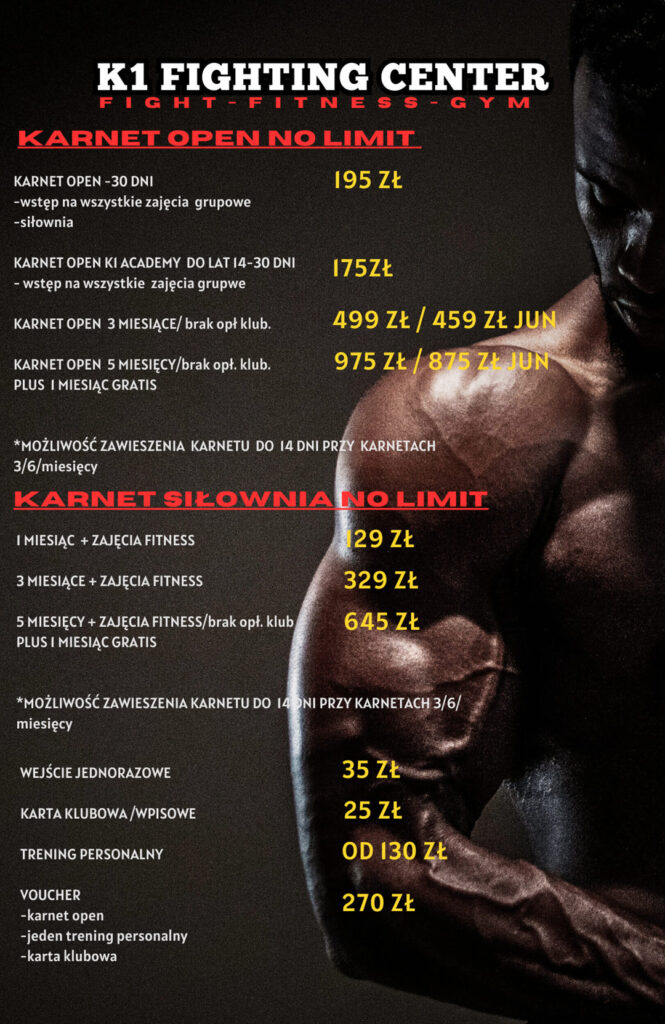 Cennik K1 Fighting Center w Lublinie